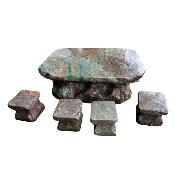 Bộ bàn ghế đá sân vườn tự nhiên nguyên khối BBGDTN1m08