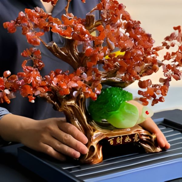 Cây đá thạch anh vụn màu đỏ