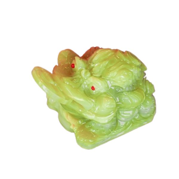 Cóc Thiềm Thừ phong thuỷ đá ngọc Onyx dài 10cm