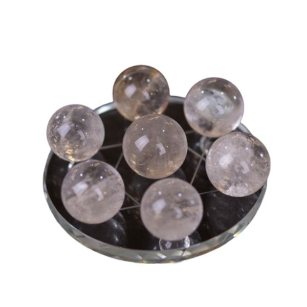 Thất tinh trận đồ đá thạch anh trắng VPPT14,5cm