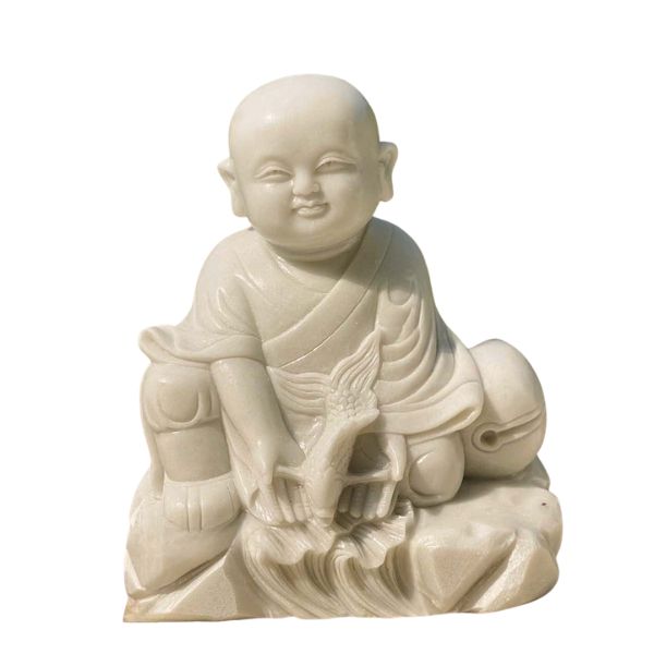 Tượng Chú Tiểu bằng đá cẩm thạch TDPT40cm