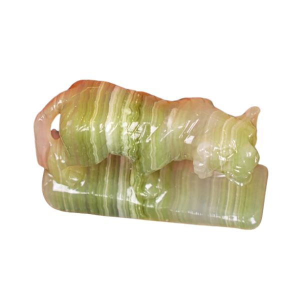 Tượng hổ đá Onyx xanh tự nhiên LVPT12cm