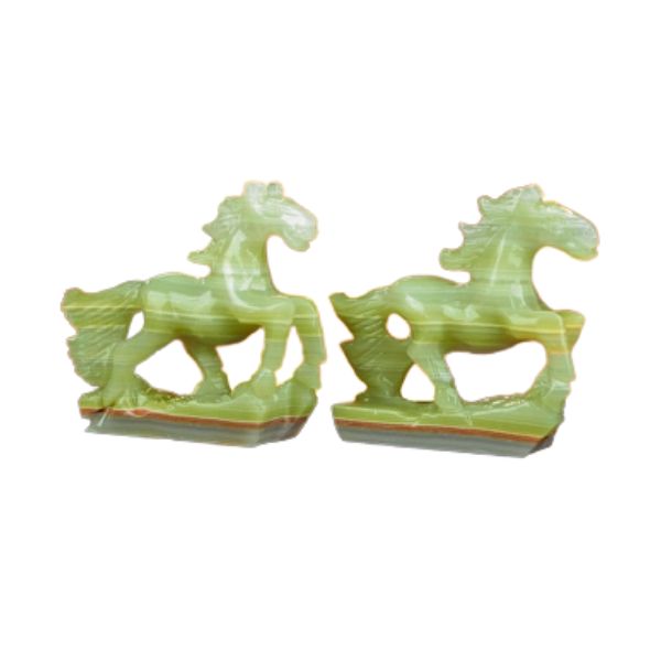 Tượng ngựa phong thủy bằng đá Onyx LVPT14cm